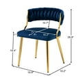 thumbnail image 3 of Daisy 2PACK Upholstered Dining Chairs with Woven Back Navy Blue, 3 of 5