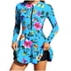 thumbnail image 2 of Trajes de baño para mujer bikini casual con cuello dividido media cremallera mono de manga larga + pantalones de cuatro esquinas con cojín en el pecho traje de baño pantalones de natación conjunto, 2 of 9