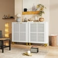 thumbnail image 6 of Tribesigns 6-Tier Bathroom Floor Cabinet, Wooden Bathroom Storage Cabinet, Large Sideboard Cabient for Bathroom/Kitchen/Living Room (White & Gold), 6 of 7