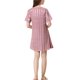 thumbnail image 3 of INSPIRAR CHIC Camisones de Satén para Mujeres con Cuello en V, Manga Corta, Camisón a Rayas, Ropa de Dormir de Seda, Vestido de Pijama L Rosa, 3 of 6