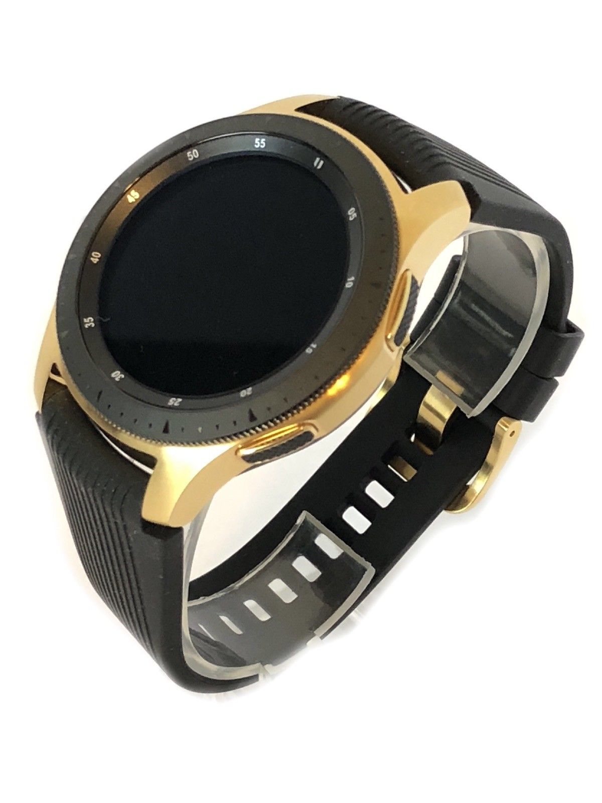 24K Gold Plated 46MM 2018 Samsung Galaxy Watch Black Band - image 1 of 2