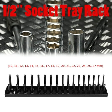 26/28/30/34 Slot Socket Rack Storage Rail Deep & Standard Socket Tray Holder Shelf Organizer Metric 1/2