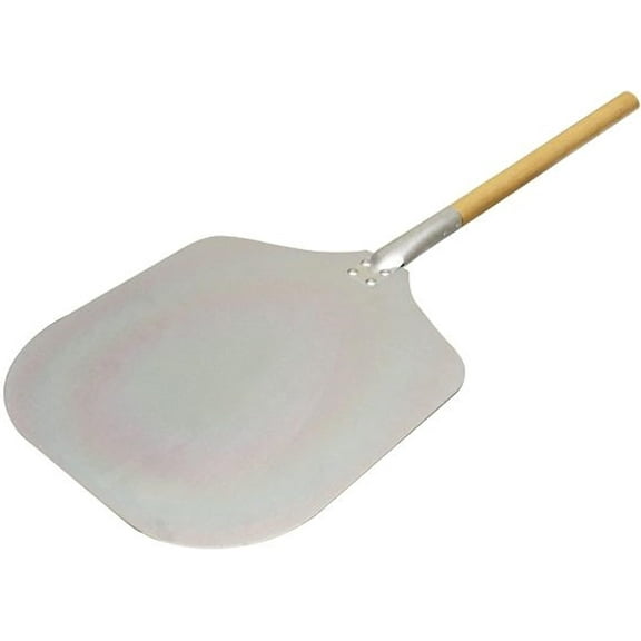 TrueCraftware- 14" x 12" Aluminum Blade Pizza Peel with Wooden Handle 30" Overall Length Large Pizza Paddle Spatula- Metal Pizza Paddle for Family Pizza Oven Baking Pizza Dough Bread & Pastry
