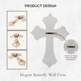 thumbnail image 3 of Elegant White Cross with Butterfly & Floral Design – Premium Resin Religious Wall Art for Living Room, Bedroom, or Prayer Room – Inspirational Decor Symbolizing Love & Faith, 3 of 7