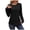 Black, variant on XDZJLR Fall Shirts Women Fashion Casual T Shirt Leopard Printing Packet Crew Neck Top Blouse Black S