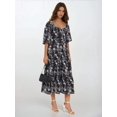 thumbnail image 3 of Embroidered Sweetheart Neck Tiered Maxi Dress with a Puff Sleeves, 3 of 5