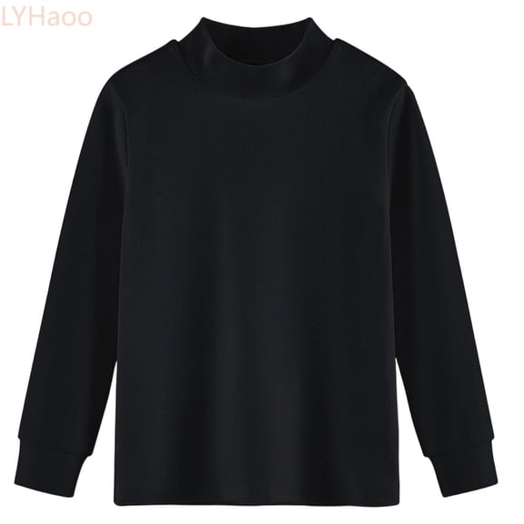 LYHaoo Boys Thermal Long Sleeve Shirt Mid Neck Top Soft Comfortable Kids Base Layer Warm Undershirt For Toddlers And Children All Season Casual Wear Casual Shirts,Sizes 2-3 Years