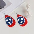 thumbnail image 4 of Tennessee Flag Leather Teardrop Earring Lightweight Drop Earrings For Women, 4 of 6