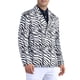 thumbnail image 4 of Blazer Leopardo INSPIRE CHIC para hombres, chaqueta deportiva de solapa de pico, abrigo de doble botonadura, traje de animal, negro y blanco, 4 of 6