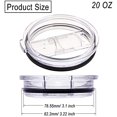 thumbnail image 2 of Set of 3 Tumbler Lids for 20 oz Yeti Rambler Tumblers and 10 oz Lowball Tumblers, Replacement Lids, Sliding Lid Splash Proof and Straw Compatible - 20 oz, 2 of 4