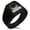 Black, variant on Stainless Steel Biohazard Death Skull Needle Stripe Pattern Biker Style Polished Ring