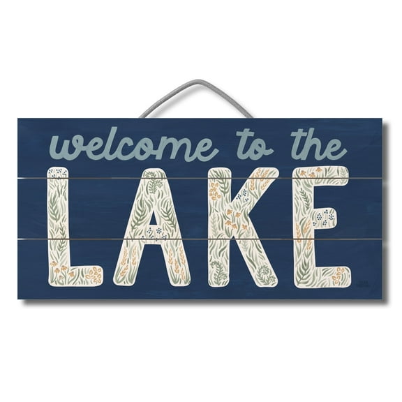 Highland Home "Welcome To The Lake" Decorative Slatted Pallet Wood Sign