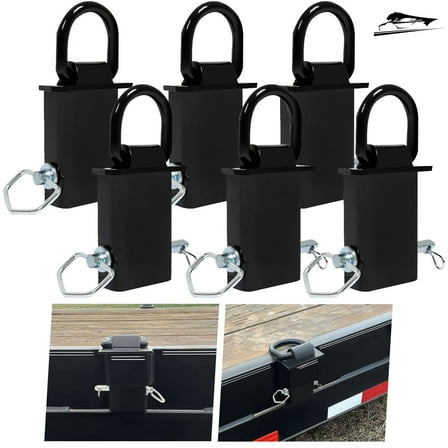 12,000lbs Universal 6PCS Removable D-Ring Stake Pockets For Trailer/Flat Bed