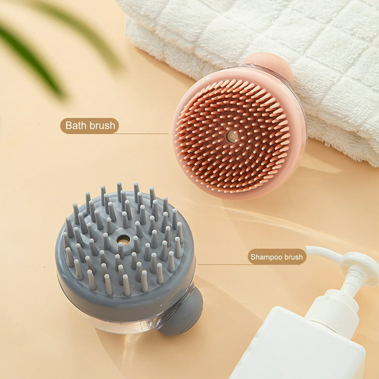 Harmtty Shampoo Comb with Soap Dispenser Ergonomic Handle Comfortable Grip Soft Bristles Bath Spa Shower Brush Silicone Head Scalp Massage Brush for