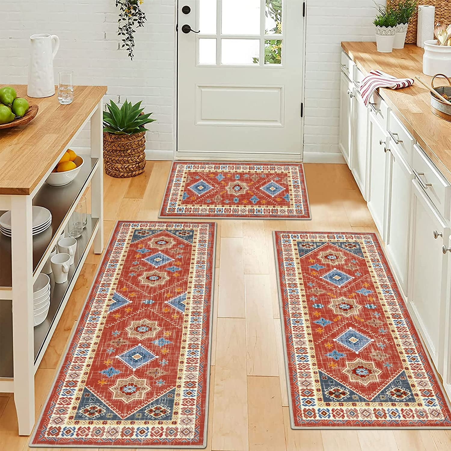DEFNES Kitchen Rugs and Mats Washable, Non-Skid Natural Rubber Kitchen Mats  for Floor Runner Rugs Set for Kitchen Floor Front of Sink, Hallway, Laundry  Room (16x24 Inch) 