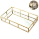 thumbnail image 1 of Bandeja con espejo, bandeja con espejo dorado, bandeja para perfumes, bandeja para tocador, bandeja ornamentada, bandeja decorativa de metal, bandeja para joyas, organizador de perfumes,, 1 of 8
