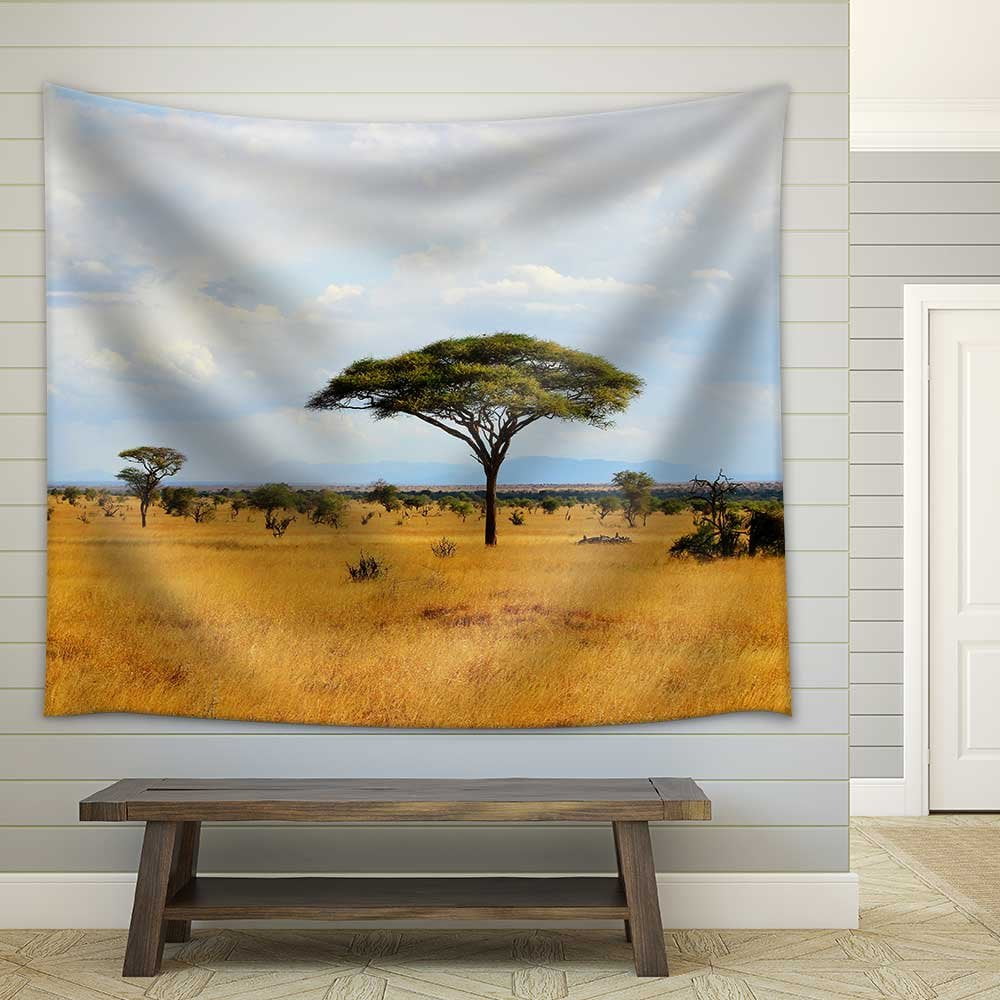 Wall26 African Savanna Landscape in Kenya Fabric Tapestry Wall Hanging Art Beach Throw Outdoor 