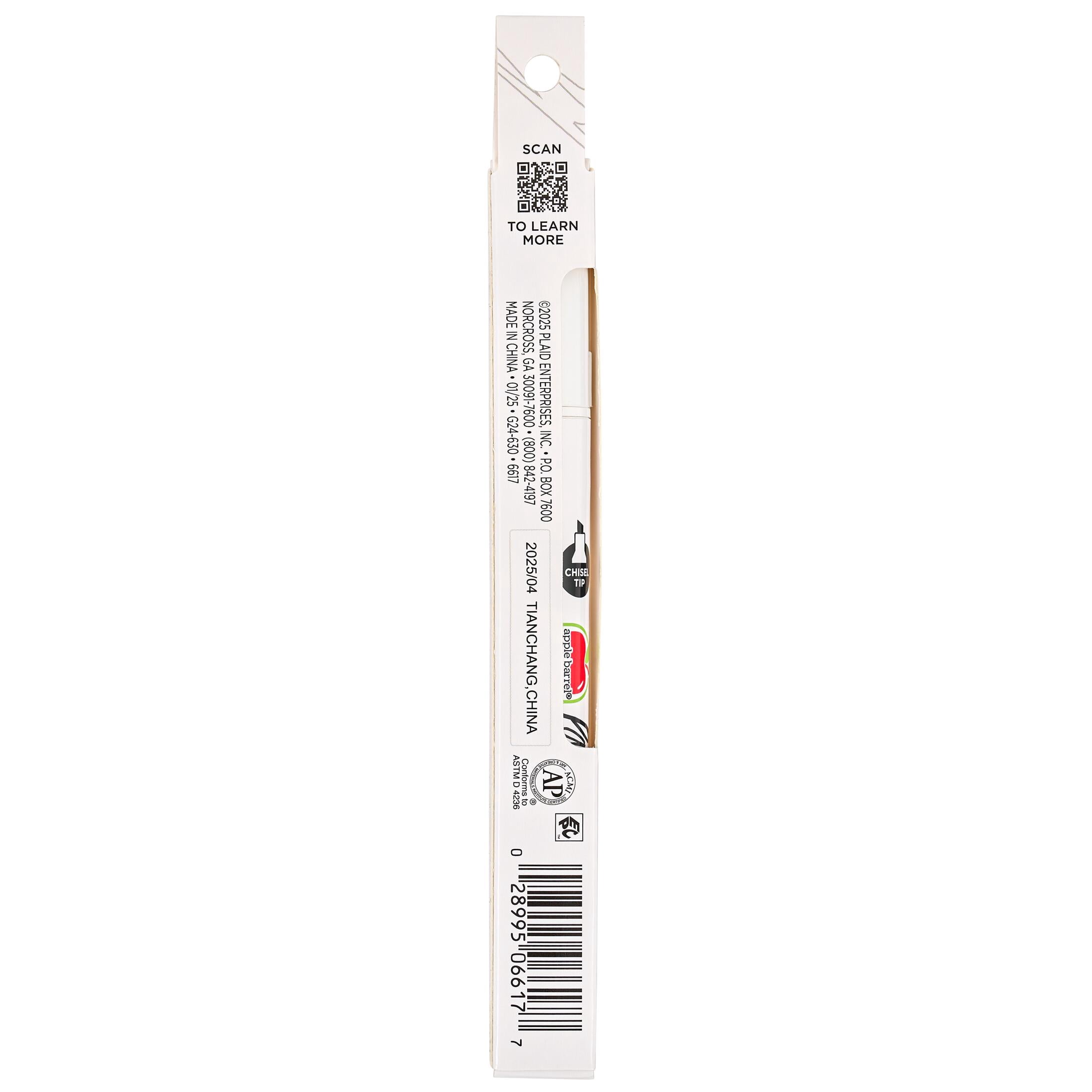 Apple Barrel Multi-Surface Chisel Tip Paint Pen, White, 1 Piece