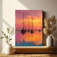 thumbnail image 6 of Sailboat Harbor Sunset Canvas Print Wall Art for Living Room Bedroom Dining Room Hallway Office Hotel Apartment Bar Decor, 6 of 8