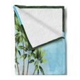 thumbnail image 2 of Island Soft Flannel Fleece Throw Blanket, Tropic Lands Coconut Palms in the Middle of Nowhere Surreal Scenery, Cozy Plush for Indoor and Outdoor Use, 60" x 80", Azure Blue Fern Green, by Ambesonne, 2 of 5