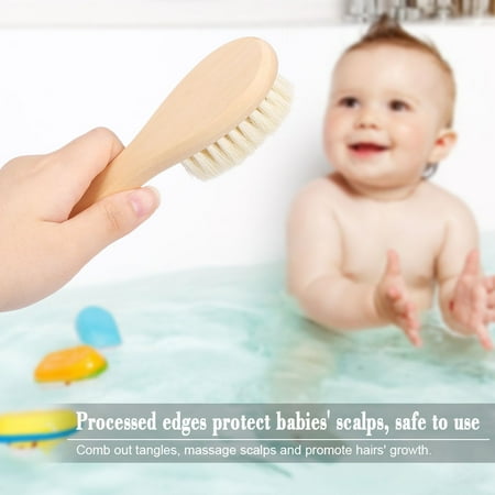 Nouveau Bebe Cheveux Brosse Peigne Poignee En Bois Nouveau Ne Bebe Brosse A Cheveux Infantile Peigne Laine Douce Cheveux Massage Du Cuir Chevelu Walmart Canada