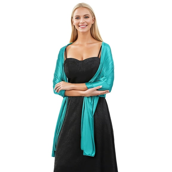 Women's Silk Satin Scarf - Shimmery Shawl Wrap for Parties/Weddings - Solid Color, One Size (70x200cm) - Elegant All-Season Accessory