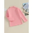 thumbnail image 3 of Bagilaanoe Toddler Baby Girls Spring T-Shirt Casual Solid Color Long Sleeve Tops 3T 4T 5T 6T Kids Fall Warm Clothes, 3 of 9