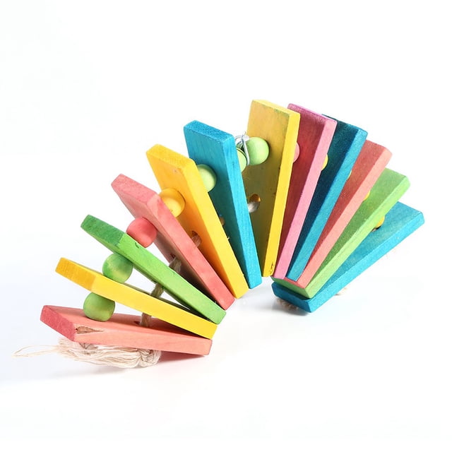 Juguete masticable colorido de madera para mascotas, pájaros, loros, cacatúa colgante, jaula columpio para periquitos, juguetes nuevos