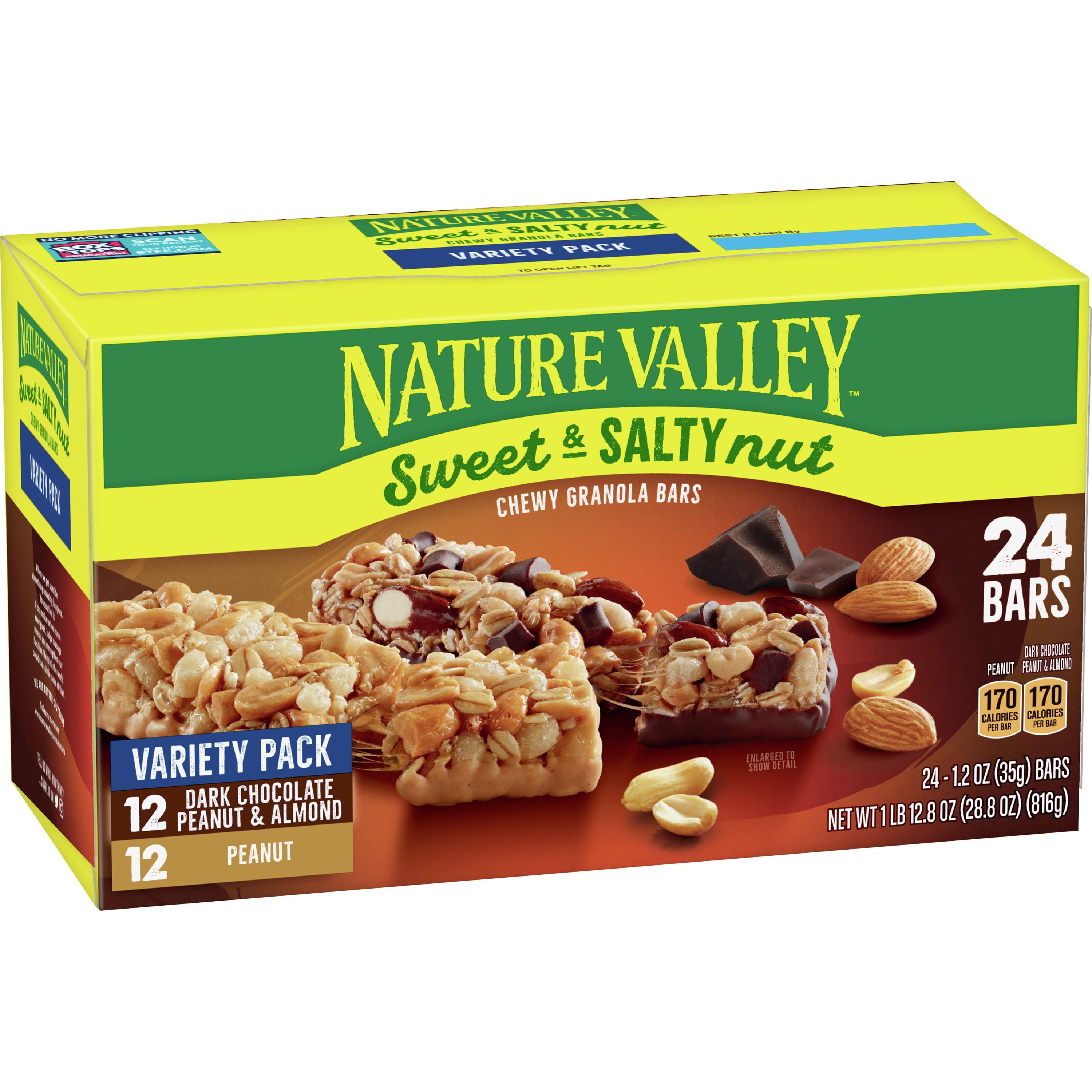 Nature Valley Chewy Granola Bars, Sweet & Salty Nut, Variety Pack, 24 Ct Box