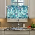 thumbnail image 5 of Paisley Floral Kitchen Curtains 2 Panels UV Protected Tier Curtains, Half Window Curtains Kitchen Tiers for Guest Room Bathroom Sink Laundry Room Basement,24"x27", 5 of 7