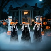 Fun Little Toys 3 Pcs Halloween Witch Decorations, 43" Wicked Witches Decor, Scary Halloween Stakes for Outdoor Graveyard, Garden, Yard, Lawn, Walkway Party Supplies