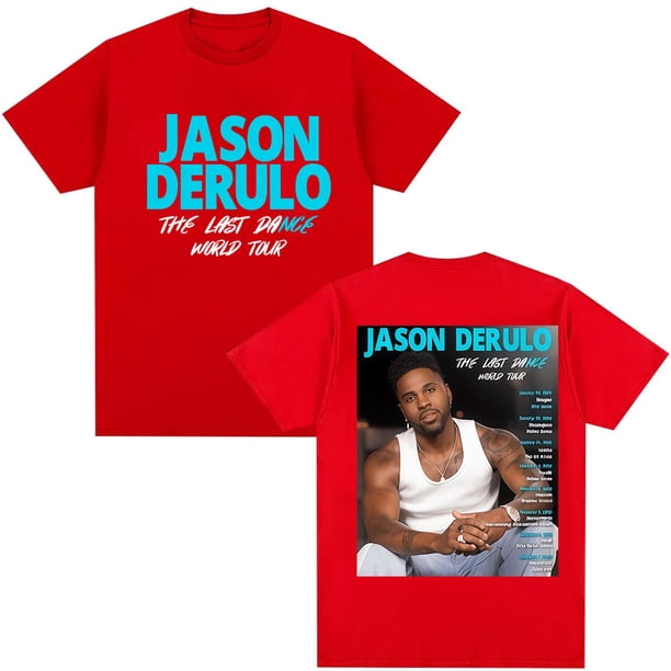 Camisetas gráficas Jason Derulo Last Dance World Tour 2026, Camiseta de algodón de gran tamaño a la moda Pop de Hip Hop para hombres, regalo para seguidores, ropa de calle