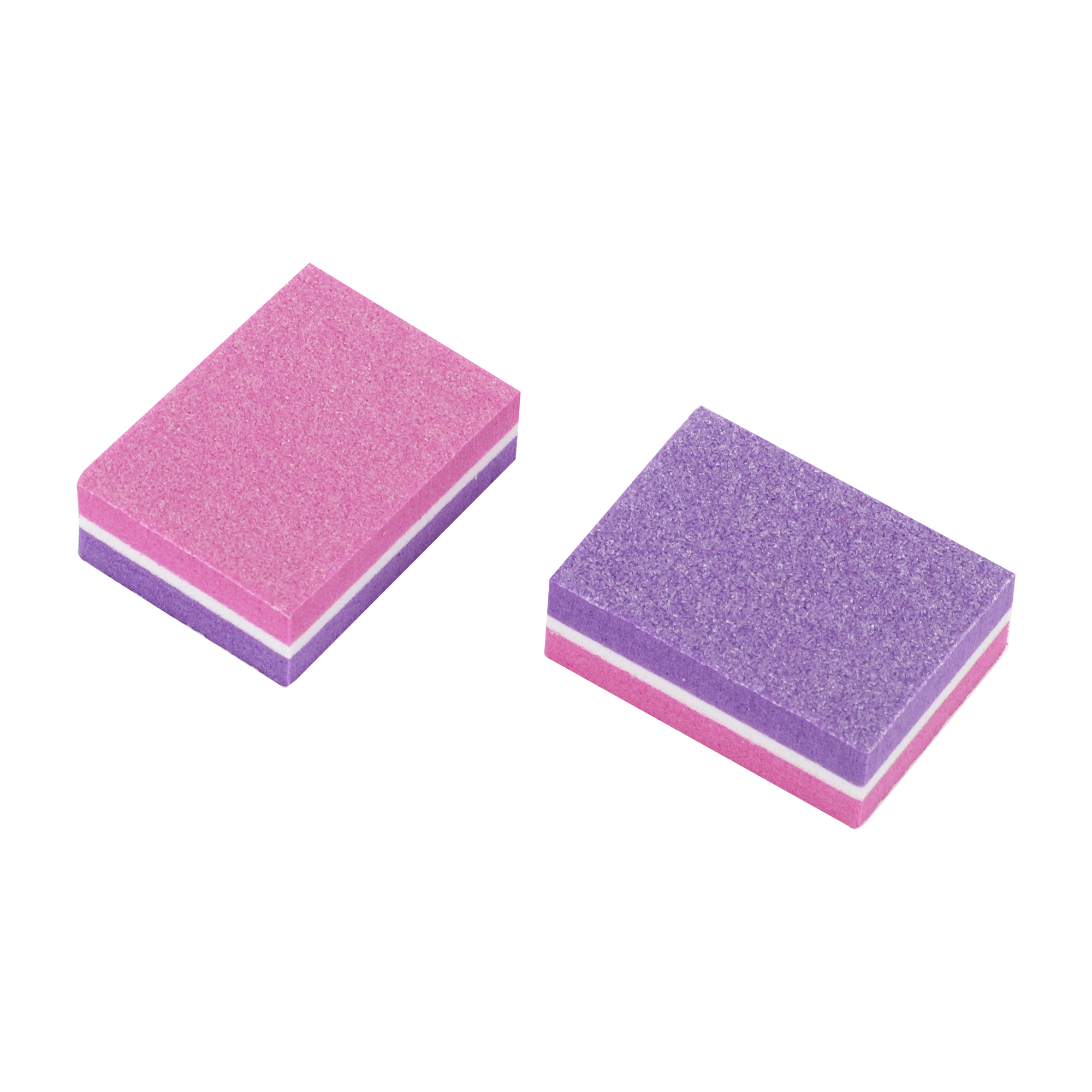 Unique Bargains Soft Two-color Mini Block Nail Buffers 50 Pcs Pink, Purple