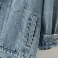 thumbnail image 7 of Vintage With Pocket Jacket Denim Jean Short Button Women Coat Distressed Down Women's Coat Long Sleeve Jean Jacket Summer Jackets for Women Short Jean Jacket Women Jean Jacket Women Women's Denim, 7 of 7