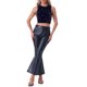 thumbnail image 2 of INSPIRAR CHIC Top sin mangas de lentejuelas para mujeres, blusa corta de cuello redondo, brillante y chispeante, para fiestas y salidas nocturnas, talla XL, azul púrpura, 2 of 6