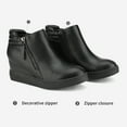 thumbnail image 3 of Dream Pairs Women's Platform Casual Sneaker Ankle Booties Wedge Ankle Boots WEDGE-SNKR-2 ALL/BLACK Size 9, 3 of 5