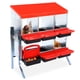 thumbnail image 3 of Heavy - duty galvanized steel 6 - hole red chicken nesting box con stand - lockable lid para easy egg collection, ideal para para outdoor poultry coops in farms y backyards, 3 of 7