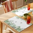 thumbnail image 4 of Placemat Set of 6 Green Flowers Floral Bird Placemats for Dining Table Leaves Plant Washable Table Mats for Kitchen and Party Decor Indoor & Outdoor Use, 4 of 8