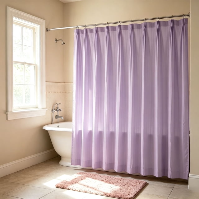 HCBY Solid Color Shower Curtain, Waterproof Mildew Resistant Fabric with PE Coating, Anti-bacterial Quick Drying, Multi-color Minimalist Design for Bathroom Partition and Daily Bathroom Use
