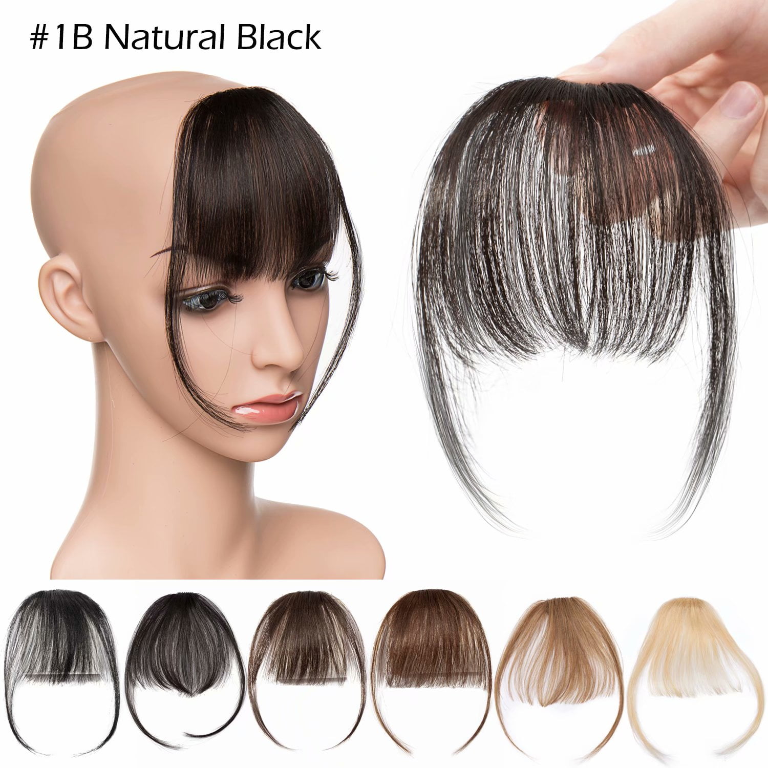 Ladies Party Natural Clip on Bang Front Fringe Hair Extension Wigs Piece 