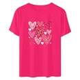 thumbnail image 4 of jsaierl Valentines Day Shirts Women Plus Size Love Heart Graphic Tees Casual Short Sleeve Blouse Round Neck Holiday T-shirt Tops Valentines Day Gifts for Women, 4 of 6