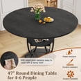 thumbnail image 6 of Pikvki 47" Round Dining Table with Seorage Shelf, 3 Tier Circle Kitchen Table for Dining Room, Black, 6 of 9