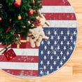 thumbnail image 5 of FMSHPON American Flag Tree Skirt Independence Day Xmas Christmas Tree Skirt Stand Mat for Holiday Party Decoration Indoor Outdoor 36 inches, 5 of 6