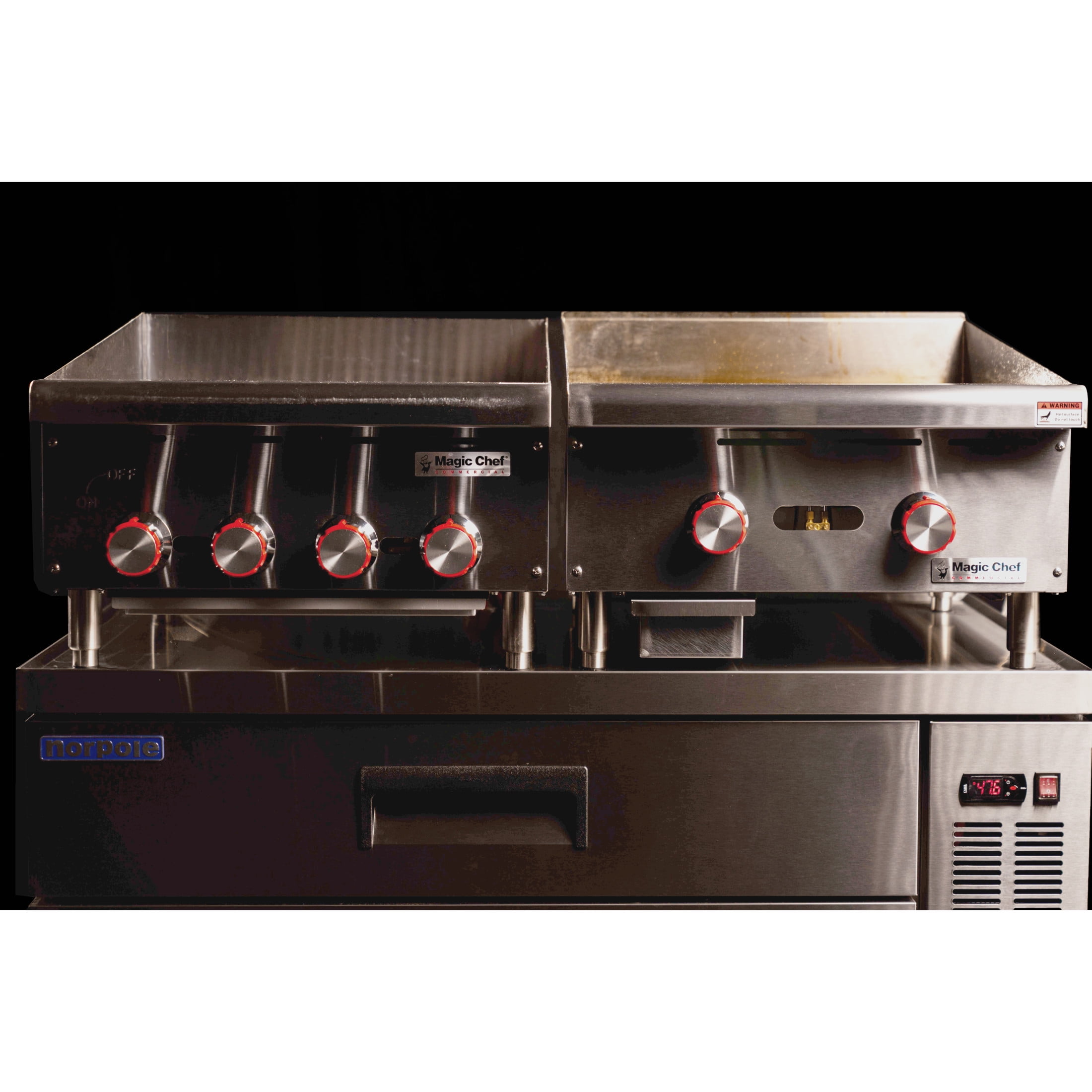 48 in. Commercial Natural Gas Manual Countertop Griddle in Stainless Steel