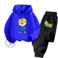 thumbnail image 3 of Conjunto de sudadera con capucha barata e informal deportiva de manga larga y pantalones para niños y niñas con dibujos animados de Pororo para primavera y otoño, 3 of 4