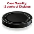 thumbnail image 5 of Smarty 7.5" Black with Silver Edge Rim Plastic Salad Plates 120ct, 5 of 7