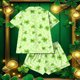 thumbnail image 5 of Blusa de Manga Corta Casual Turndown Botón Impresión Y Pantalones Cortos para las Mujeres Set Corto de Verano, 5 of 6
