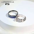 thumbnail image 6 of Adjustable size Wedding Ring Sets His And Hers Couples Women 925 Sterling Silver Round Cz Man Titanium Wedding Bands, 6 of 10