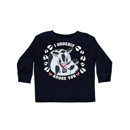 

Inktastic Cows I Udderly Adore You Gift Toddler Boy or Toddler Girl Long Sleeve T-Shirt