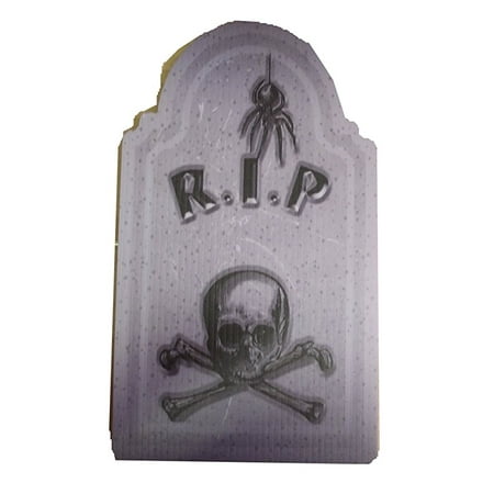 aahs engraving halloween small tombstone prop rip spider and skull